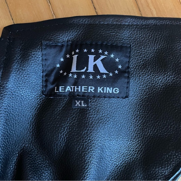 LEATHER KING Leather Chaps Mesh Lined Adjustable Pockets Punk Goth Moto Unisex - Picture 6 of 16